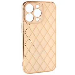 iPhone13 Pro Max ケース アイフォン13プロマックス  キルティング調 メタリック TPU ソフト ケース 【Color】 ピンク