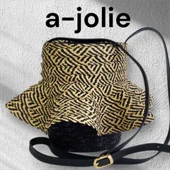 美品【a-Jolie】アジョリー フリル かごバッグ ブラック系
