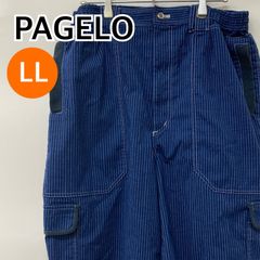 PAGELO パジェロ パンツ カジュアルパンツ ワイドパンツ ブルー メンズ LLサイズ【CB289】