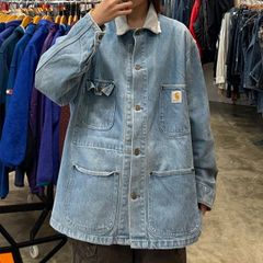 Carhartt パープル カバーオール デニムジャケット 80s USA製 carharttカーハート ブランケットライナー デニム