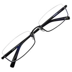 [k－eines] 老眼鏡 スクエア アンダーリム 軽い 掛けやすい シニアグラス 軽量 非球面 ブルーライトカット 12003 (ブラック +2.50)