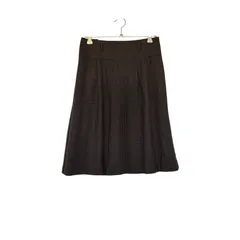 Z1526 BURBERRY BLACK LABEL フレアスカート　ブラウン チェック バーバリーブラックレーベル レディース38 ミニスカート