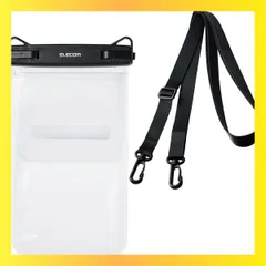 ★送料無料★Color:ブラック_Style:ロックレバー_PatternName:ポケット付き エレコム スマホ 防水ケース お風呂 海 首かけ 水中 操作不可 IPX8 顔認証 入れたまま操作可能 2つのポケット付 ロックレバータイプ 6.9インチ以下のス