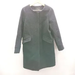 ◇ ⊇ green label relaxing UNITED ARROWS ノーカラー 長袖 コート サイズ38 ネイビー系 レディース E  【1503060031988】