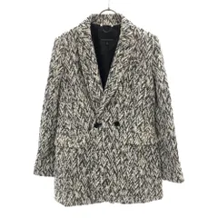 バナナリパブリック 幾何学柄 コート XS ホワイト×ブラック Banana Republic レディース