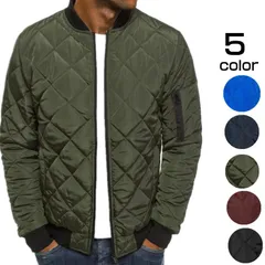 ジャケット メンズ スタジャン シャンパー ミリタリー アウター トップス 中綿入り 中綿ジャケット 丸首 ブルゾン 長袖 カジュアルnuol275
