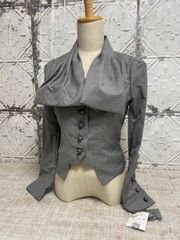 e-130【未使用品】タグ付き Nicole Miller ニコルミラー ジャケット 上着 グレー フォーマル ビジネス レディース ファッション サイズ表記 2