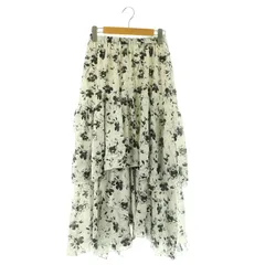 ナチュラルクチュール natural couture 24SS ローンアシメティアードスカート ロング シフォン F ホワイト ブラック /MY ■OS