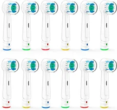Dealswin 互換品12本入り 互換品 ブラウン オーラルB 電動歯ブラシ 替えブラシ Braun oral フレキシソフトカラーリング付(ベーシックブラシ(EB17),  1個 (x 1))