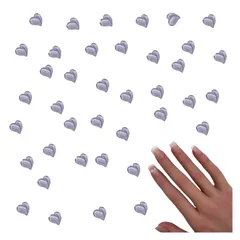 ネイルパーツ ハート クリア 8ｍｍ ぷっくり 透明 50個 3D 立体 樹脂 カボション ストーン レジン封入 貼り付け デコパーツ ハンドメイド 手芸 パーツ BD3820