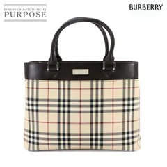 未使用 展示品 バーバリー BURBERRY ノバチェック ハンド バッグ キャンバス レザー ベージュ ブラウン Hand Bag 90294516