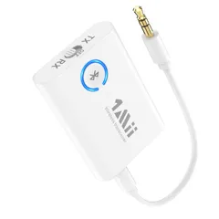 1Mii Bluetooth 5.3 トランスミッター レシーバー テレビ ブルートゥース 送信機 受信機 一台二役 2台同時接続 aptX Adaptive/aptX LL 低遅延/aptX HD オーディオ/AAC AUX イヤホンジャック 3.5mm 対