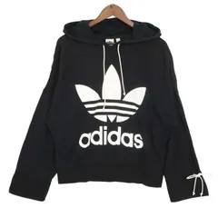 adidas Originals アディダス オリジナルス 通年 ストレッチ スウェット★ パーカー フーディー Sz.M レディース 黒