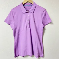(^w^)b TOMMY HILFIGER トミーヒルフィガー 半袖ポロシャツ ゴルフ パステルカラー ヨガ CLASSIC FIT コットン 綿 ワンポイント 刺繍 無地 シンプル アメカジ デイリー タウンユース ライトパープル系 レディース サイズL/G