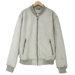 ザラ ZARA フェイクスエードボンバージャケット ブルゾン ジップアップ 裏ボア 大きいサイズ XL 185/104A ベージュ ■GY18 X