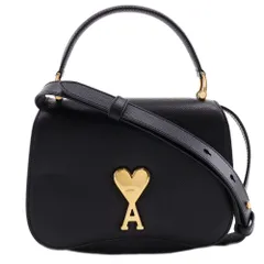 【Ami Paris】アミパリス 2WAYショルダー レザー 黒 レディース ハンドバッグ