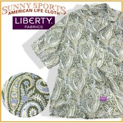 【新品】 SUNNY SPORTS × LIBERTY ／ サニースポーツ × リバティ　PRINTED BOX SHIRTS 日本製 半袖シャツ ペイズリー Abbey Road アビーロード ワークシャツ オリーブ ｜ 春夏