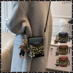 ミニショルダーバッグ レディース ポーチレオパード柄 斜めがけバッグ キーホルダー付き スマホポシェット おしゃれ かわいい 小さめ鞄 ミニバッグ ポシェットコンパクト 軽量鞄 ヒョウ柄 ミニ鞄 お財布バッグ 韓国
