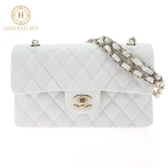 【新品】CHANEL シャネル マトラッセ チェーンショルダー バッグ A01113 ココマーク キャビアスキン ホワイト 白  ゴールド金具 Wフラップ レディース 斜め掛け 肩掛け