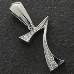 ペンダントトップ メンズ 18金 K18WG 喜平用 ペンダントヘッド ホワイトゴールド ダイヤモンド 数字 ナンバー 7 ネックレストップ バチカン大 日本製 刻印入り 鑑別書付き【アクセサリーマート/メルカリShops店】