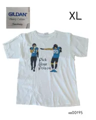 GILDANギルダン　古着半袖プリントTシャツ　アメフト　白　XL　 os00195