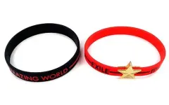【中古】アクセサリー(非金属)(男性) EXILE(レッド・文字ブラック＆ブラック) ゴムブレス2本セット 「EXILE LIVE TOUR 2015 “AMAZING WORLD”」 EXILE CAPSULE景品
