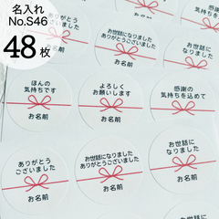 【名入れ無料】メッセージシール48枚　熨斗風　No.S46