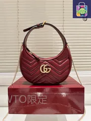 【今日特価】Gucci グッチ 折りたたみギフトボックス付き マーモンアームレストバッグ ヴィンテージ風永続デザイン-WTO輸入2
