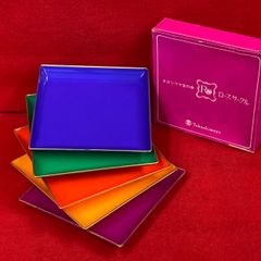 【レア】タカシマヤ友の会　ローズサークル　Takashimaya　小物入れ　トレー　スチロール樹脂　レトロポップ　高島屋マーク入り　5枚セット　　H