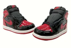 ナイキ NIKE 21年製 TD JORDAN 1 RETRO HIGH OG Patent Bred トドラー エア ジョーダン ハイ パテント ブレッド キッズ 赤 黒 AQ2665-063 キッズ靴 小物雑貨 レッド 14cm 104-shoes357