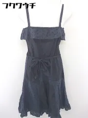 ◇ ◎ JILL STUART ジル スチュアート 刺繍 ノースリーブ 膝丈 ワンピース サイズ0 ネイビー ブラック系 レディース  【1109130000078】
