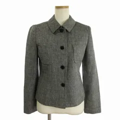 ランバン LANVIN ウールジャケット ブレザー 麻混 無地 フロントボタン グレー 36のサムネイル