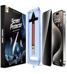 ★【光沢仕様】MAGIC JOHN iPhone 15 Pro Max ガラスフィルム 2枚セット ガイド枠付き