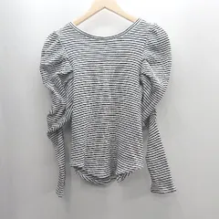 ◇ Θ snidel スナイデル パフスリーブ 長袖 ボーダーカットソー サイズF ブラック系 レディース E  【1501230007269】