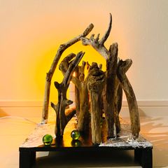 無明長夜　L04 LED照明　流木アート　インテリア　小径　流木らいと
