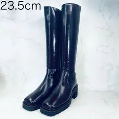 【新品 訳あり】ディッシー　スクエアトゥロングブーツ　23.5㎝　ワイン