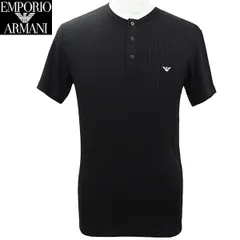 新品 エンポリオ アルマーニ Tシャツ メンズ 半袖 カットソー ヘンリーネック アンダーウェア ブラック EM000623 AF12034