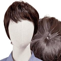 ルスブリラーレ (Luce brillare) ウィッグ 白髪 白髪かつら 医療用 フルウィッグ ショート グレイヘア 高齢者 中高年 シニア ウルフ ボブ 耐熱 レディース 人工毛 ミセス(ダークブラウン,  人工毛(エレガンスショート))