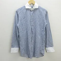 G■シップス/SHIPS クレリック長袖シャツ/ストライプ柄【38】青白/men's/136【中古】■