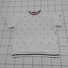 ◇ ⊂ MARY QUANT マリークヮント sport ロゴ 花柄 刺繡 半袖 プルオーバー サイズLL ホワイト系 マルチ レディース E  【1509100076872】