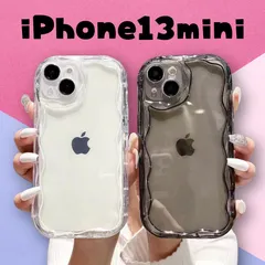 iPhone13mini ケース 透明 iPhoneケース カバー シンプル 軽量 衝撃吸収 TPU ソフト 黒 クリア 韓国 スマホケース おしゃれ かわいい うねうね なみなみ