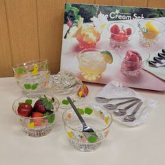 昭和レトロ アイスクリームセット 東洋ガラス製 未使用品 - メルカリ