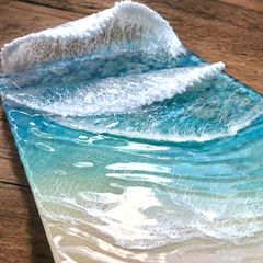 <ビッグウェーブ　傾斜ボード>超立体  沖縄の海 レジンアートボード　美ら海　オーシャンアート