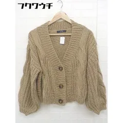 ◇ AS KNOW AS アズノゥアズ ロープ編み 長袖 カーディガン サイズレディース ベージュ レディース 【中古】 【1105270009087】