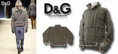 ★DOLCE&GABBANA★ドルガバ D&Gアルパカ混ウールニットカーキ★M★