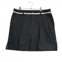 【超美品】アディダス スカート ダークグレー系×ゴールド系 ベルト部ゴールドライン レディース OT/XG ゴルフウェア adidas