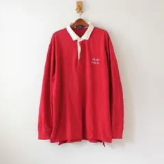ポロ ラルフローレン 90s ラガーシャツ US-67/POLO スリランカ製 赤 L （w-3421014）