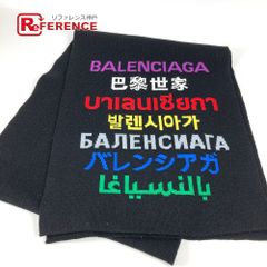 BALENCIAGA バレンシアガ マフラー ロゴ 646492 ウール マルチカラー