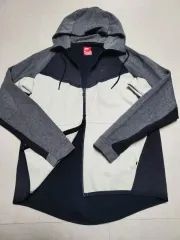 Nike(ナイキ） テック フリース ウインドランナー フード付き ジップアップパーカー グレー ポール 1198