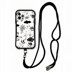 [iPhone12 Mini] スマホショルダー付 スカラー iPhoneSE 第3世代 ケース 耐衝撃 i-coronケース iPhone16 15 14 13 12 11 スマホケース アイフォン 全機種対応 スマホカバー scolar モノクロデザイン　